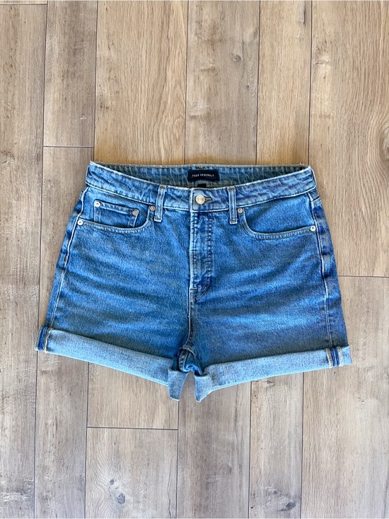Free Assembly Pants - Free Assembly High Rise Raw Hem Cuffed Denim Shorts 3” / 6” Inseam
